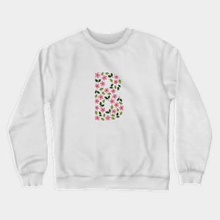 Floral Monogram Letter B Crewneck Sweatshirt